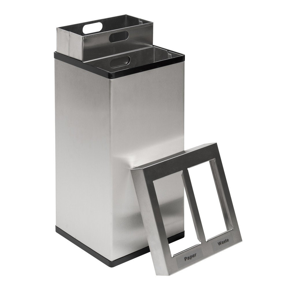 Produktabbildung Nr. 2: CARRO Mix Abfallbehälter, aus Edelstahl, 2x25 Liter