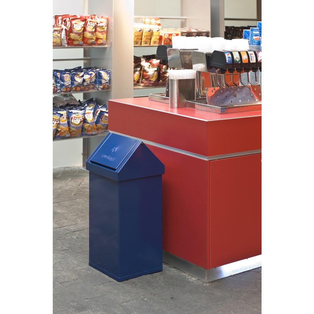 Produktabbildung Nr. 2: CARRO Swing Abfallbehälter, 55 Liter, aus Aluminium, blau