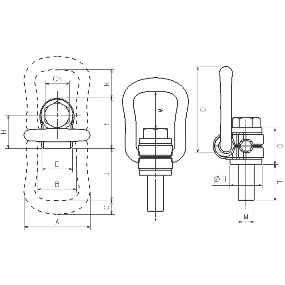 Produktabbildung Nr. 2: CARTEC® Anschlagwirbel mit Spannbügel (drehbar), GK10, M8x15, Tragkraft 300 kg