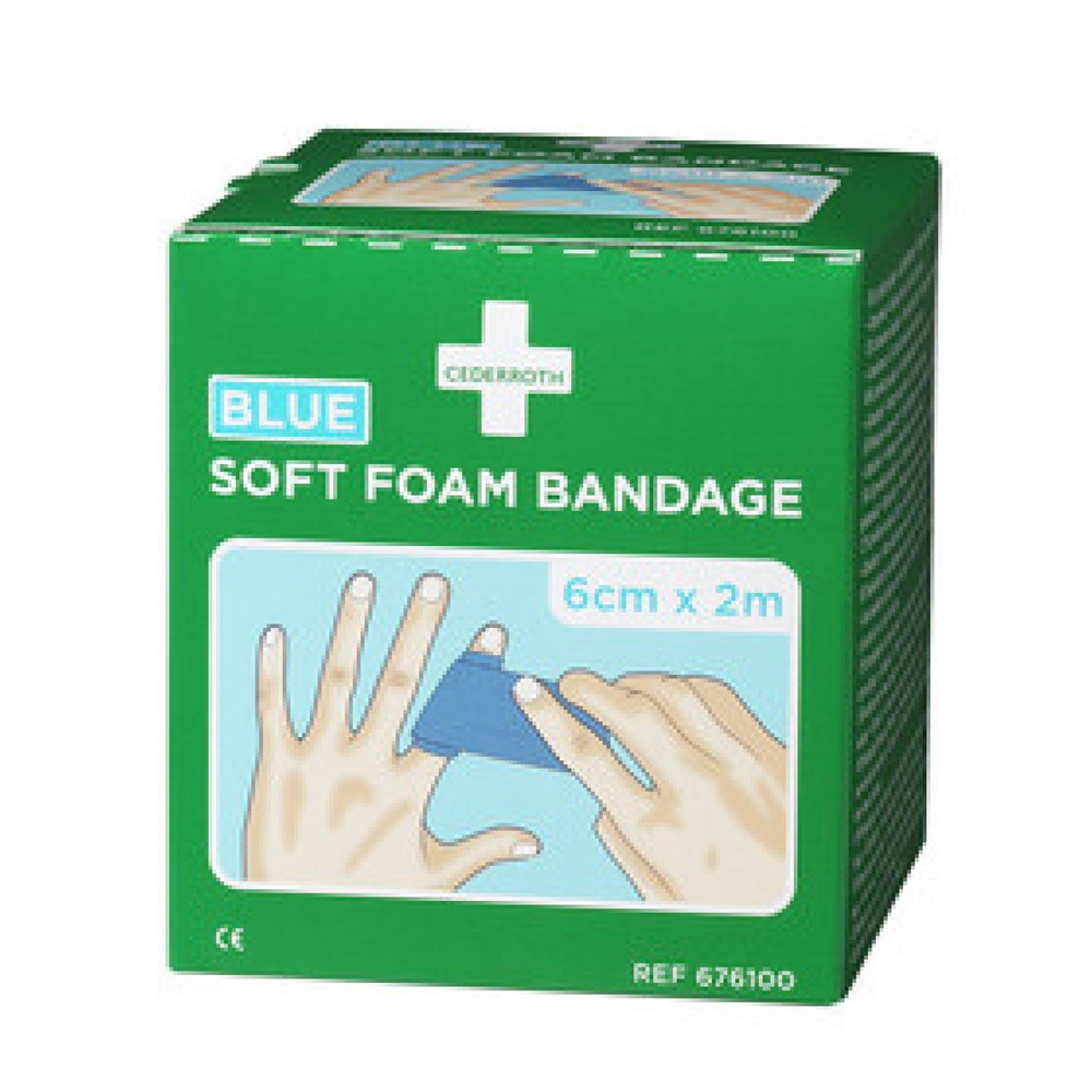 Produktabbildung: Cederroth Soft Foam Schaumbandage blau Box