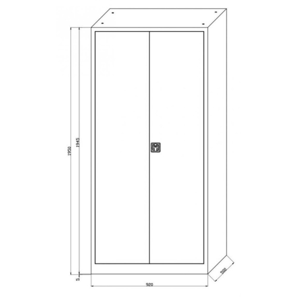 Produktabbildung Nr. 2: CEHA Stahlschrank HS-XBT, 5 OH, HxBxT 1.950 x 1.200 x 500 mm, pulverbeschichtete Fachböden, lichtgrau