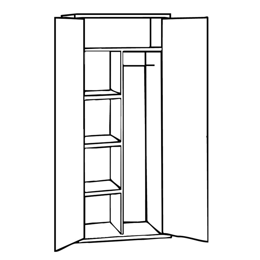 Produktabbildung Nr. 2: CEHA Beistellschrank inkl. Kleiderstange, Hutboden u. 3 Fachböden, 4,5 OH, HxBxT 1.800 x 800 x 380 mm