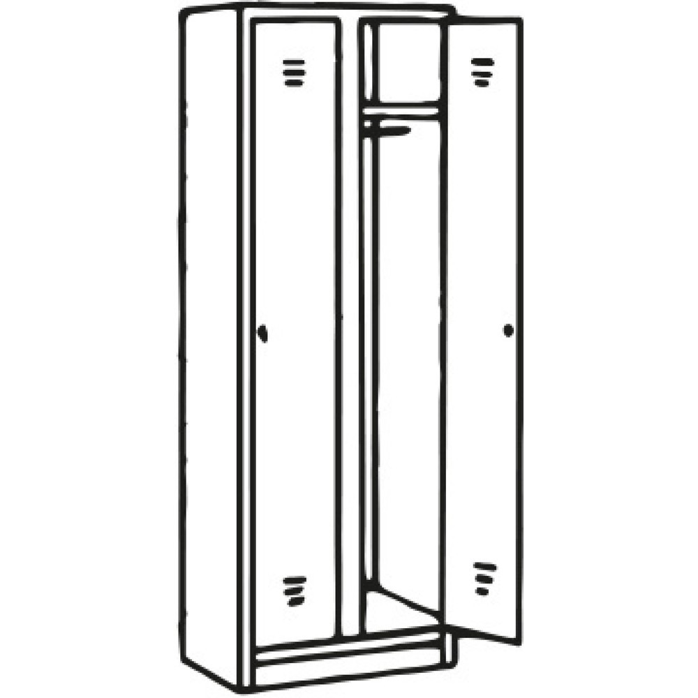 Produktabbildung Nr. 2: CEHA Kleiderspind mit Sockel HG-S-2, Drehriegelverschluss, 2 Abteile, lichtgrau