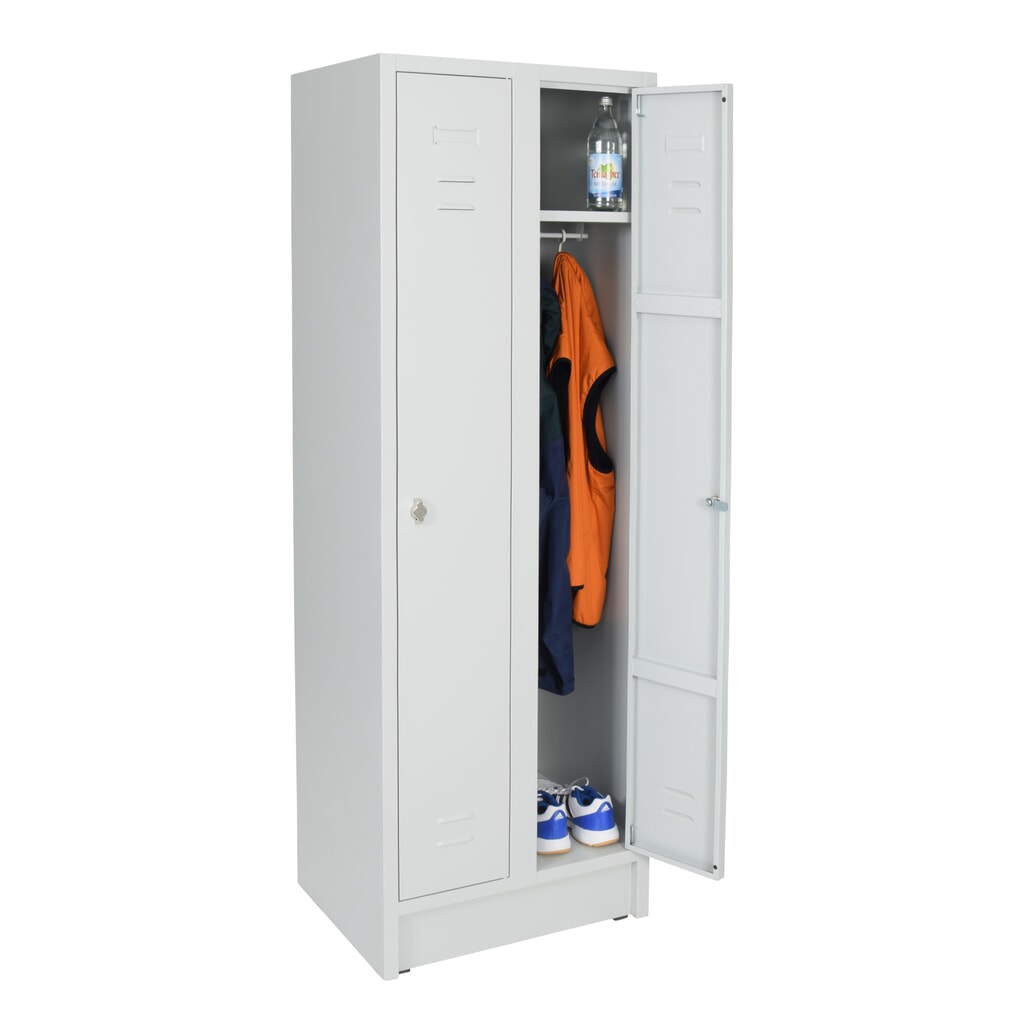 Produktabbildung Nr. 4: CEHA Kleiderspind  mit Sitzbank HG-SB-1, Drehriegelverschluss, 2 Abteile, HxBxT 2.100 x 600 x 500 mm, lichtgrau