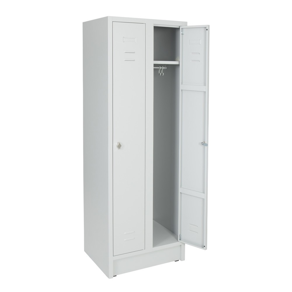 Produktabbildung: CEHA Kleiderspind  mit Sitzbank HG-SB-1, Drehriegelverschluss, 2 Abteile, HxBxT 1.800 x 600 x 500 mm, lichtgrau