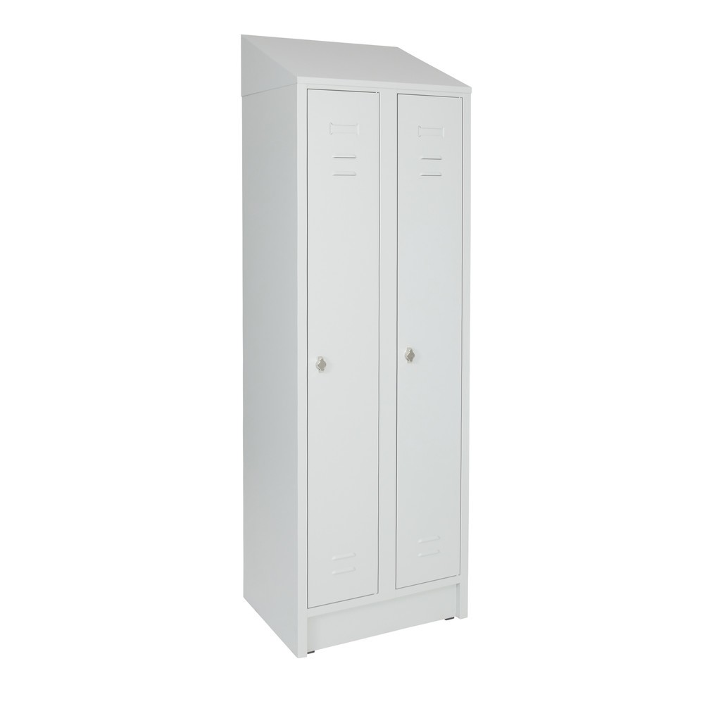Produktabbildung Nr. 5: CEHA Kleiderspind mit Sockel HG-S-2, Drehriegelverschluss, 2 Abteile, lichtgrau