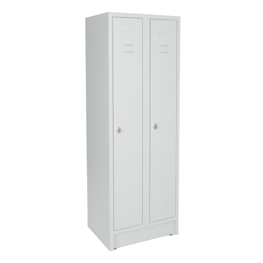 Produktabbildung: CEHA Kleiderspind mit Sockel HG-S-2, Drehriegelverschluss, 2 Abteile, lichtgrau