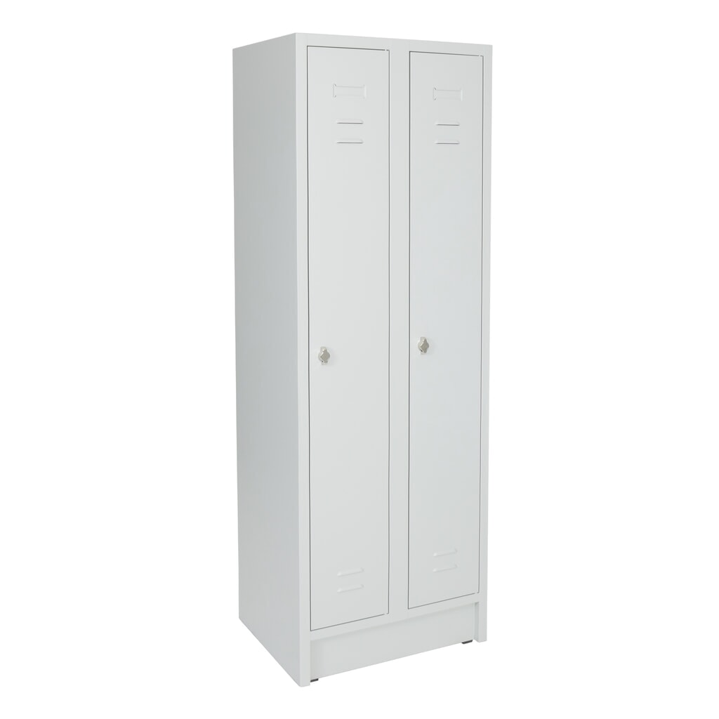 Produktabbildung: CEHA Kleiderspind mit Sockel HG-S-2, Drehriegelverschluss, 2 Abteile, lichtgrau