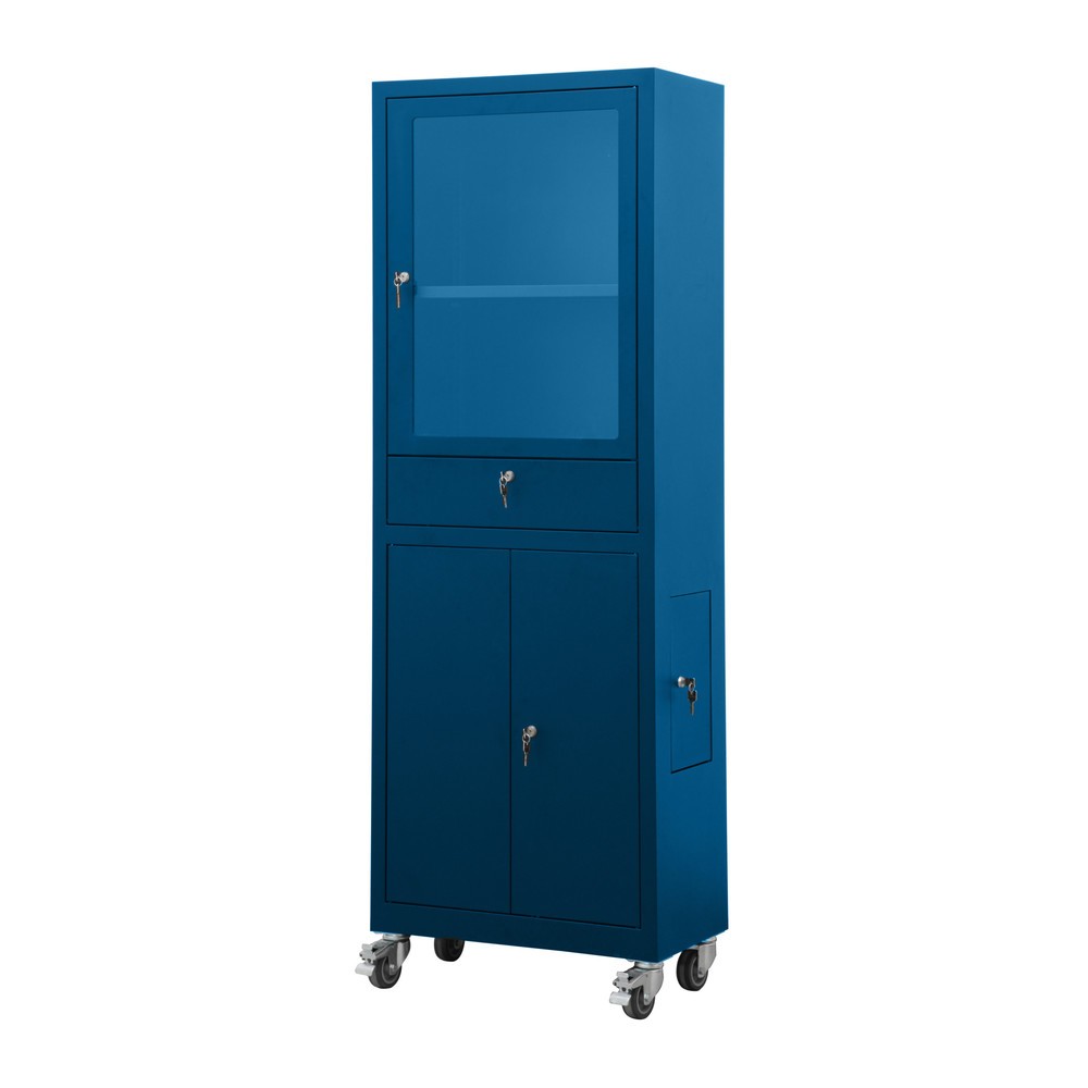 Produktabbildung: CEHA Mobiler Computerschrank HCS-1, HxBxT 1.750 x 650 x 550 mm, enzianblau