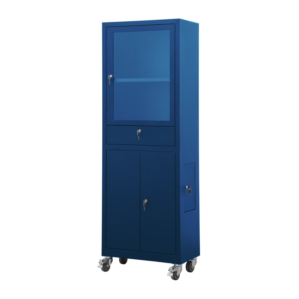 CEHA Mobiler Computerschrank HCS-1, HxBxT 1.750 x 650 x 550 mm, enzianblau Produktabbildung: CEHA Mobiler Computerschrank HCS-1, HxBxT 1.750 x 650 x 550 mm, enzianblau