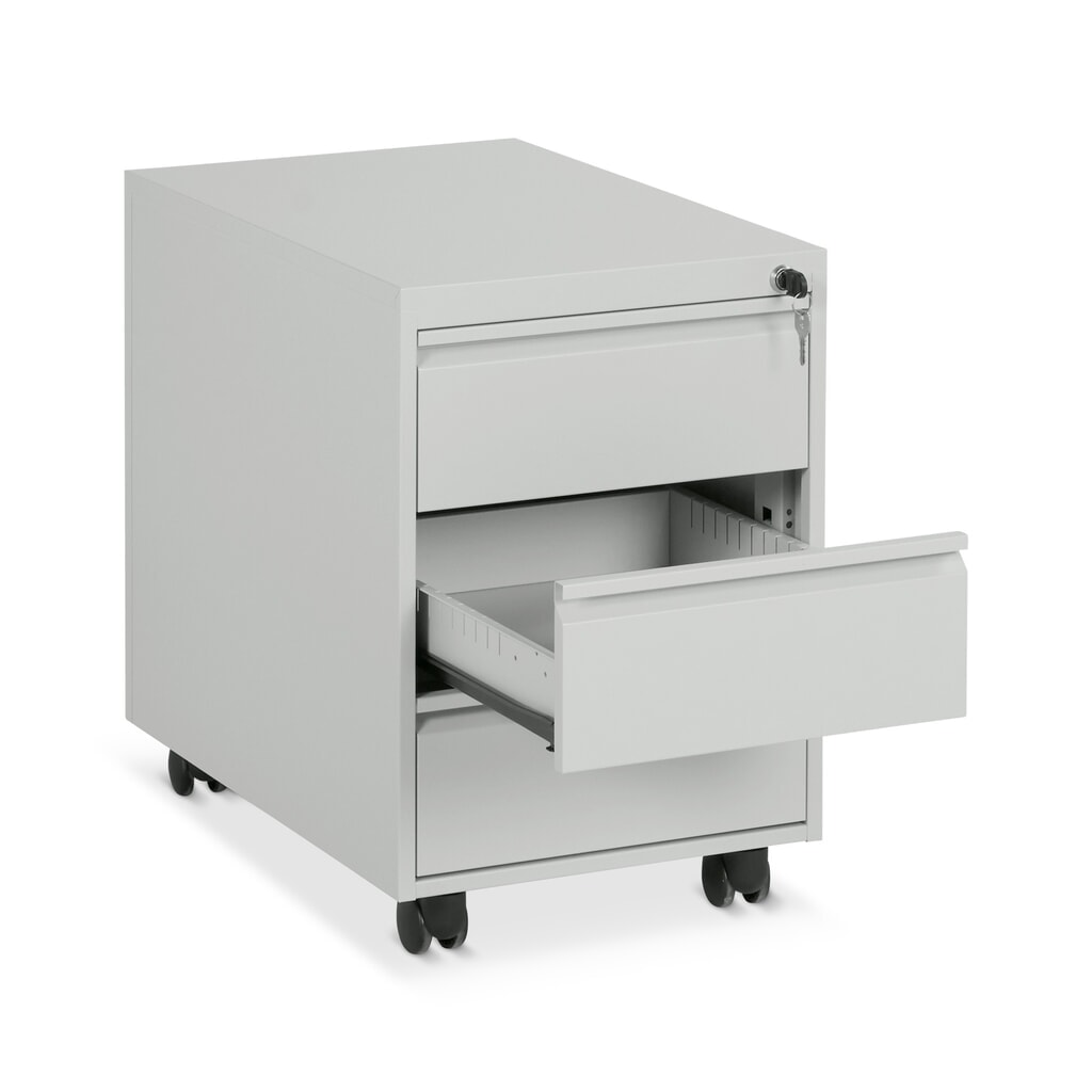 CEHA Rollcontainer mit Zylinderschloss + Zentralverriegelung, 3 Schubladen, HxBxT 560 x 390 x 600 mm Produktabbildung Nr. 2: CEHA Rollcontainer mit Zylinderschloss + Zentralverriegelung, 3 Schubladen, HxBxT 560 x 390 x 600 mm