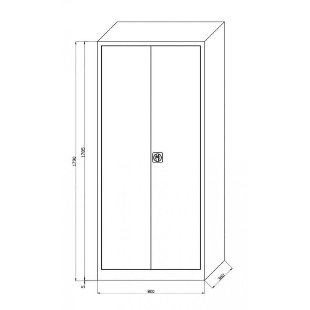 Produktabbildung Nr. 3: CEHA Flügeltürenschrank HUS-1, Drehriegel-Zylinderschloss, 4,5 OH, HxBxT 1.800 x 800 x 380 mm, verzinkte Fachböden, lichtgrau/enzianblau