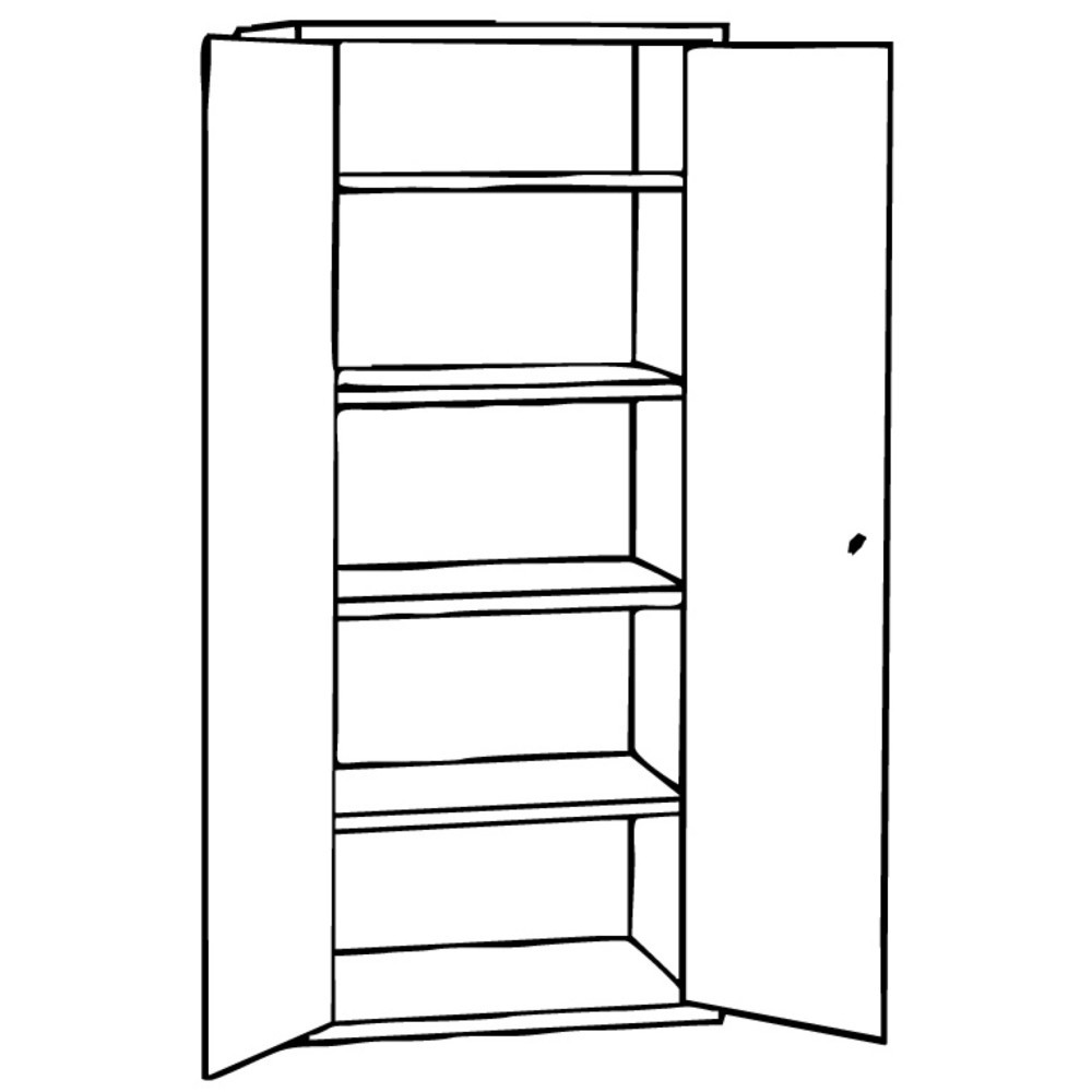 Produktabbildung Nr. 2: CEHA Universalschrank HUS-1, Drehriegel-Zylinderschloss, 4,5 OH, HxBxT 1.800 x 800 x 380 mm, verzinkte Fachböden, lichtgrau