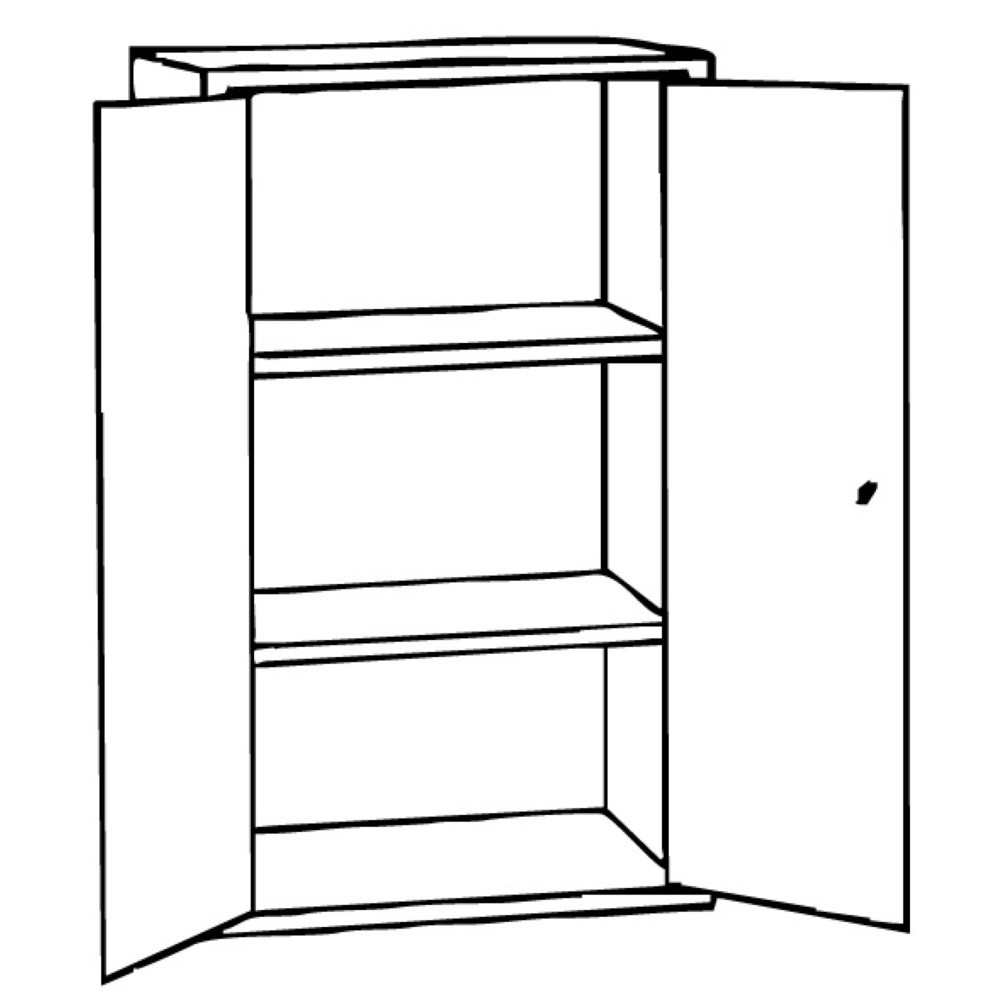 Produktabbildung Nr. 2: CEHA Universalschrank, Drehriegel-Zylinderschloss, 3 OH, HxBxT 1.200 x 800 x 380 mm, pulverbeschichtete Fachböden, lichtgrau