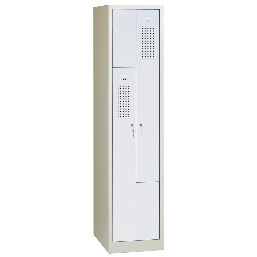 Produktabbildung: CEHA Z-Spind HDZ-1, Zylinderschloss, 2 Abteile, lichtgrau