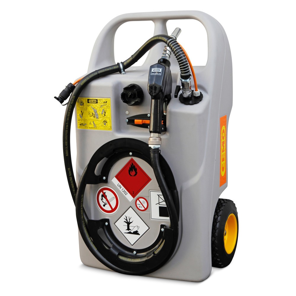 CEMO Diesel-Trolley, 60 l, mit Elektropumpe und Automatik-Zapfpistole