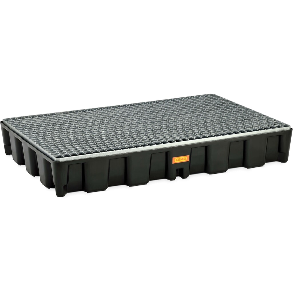 CEMO Flächenschutzsystem-Auffangwanne aus PE, Stahlgitterrost, 120l Produktabbildung: CEMO Flächenschutzsystem-Auffangwanne aus PE, Stahlgitterrost, 120l