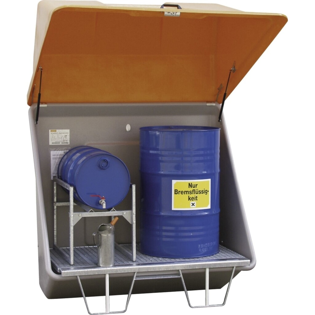 CEMO Gefahrstoff-Sammelstation outdoor, Auffangvolumen 200 l Produktabbildung: CEMO Gefahrstoff-Sammelstation outdoor, Auffangvolumen 200 l