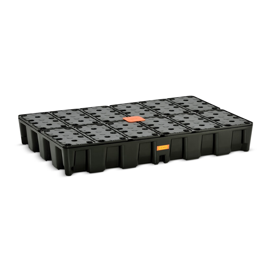 CEMO Kleingebinde-/Laborwanne aus PE, Auffangvolumen 120 l, mit PE-Rost Produktabbildung: CEMO Kleingebinde-/Laborwanne aus PE, Auffangvolumen 120 l, mit PE-Rost