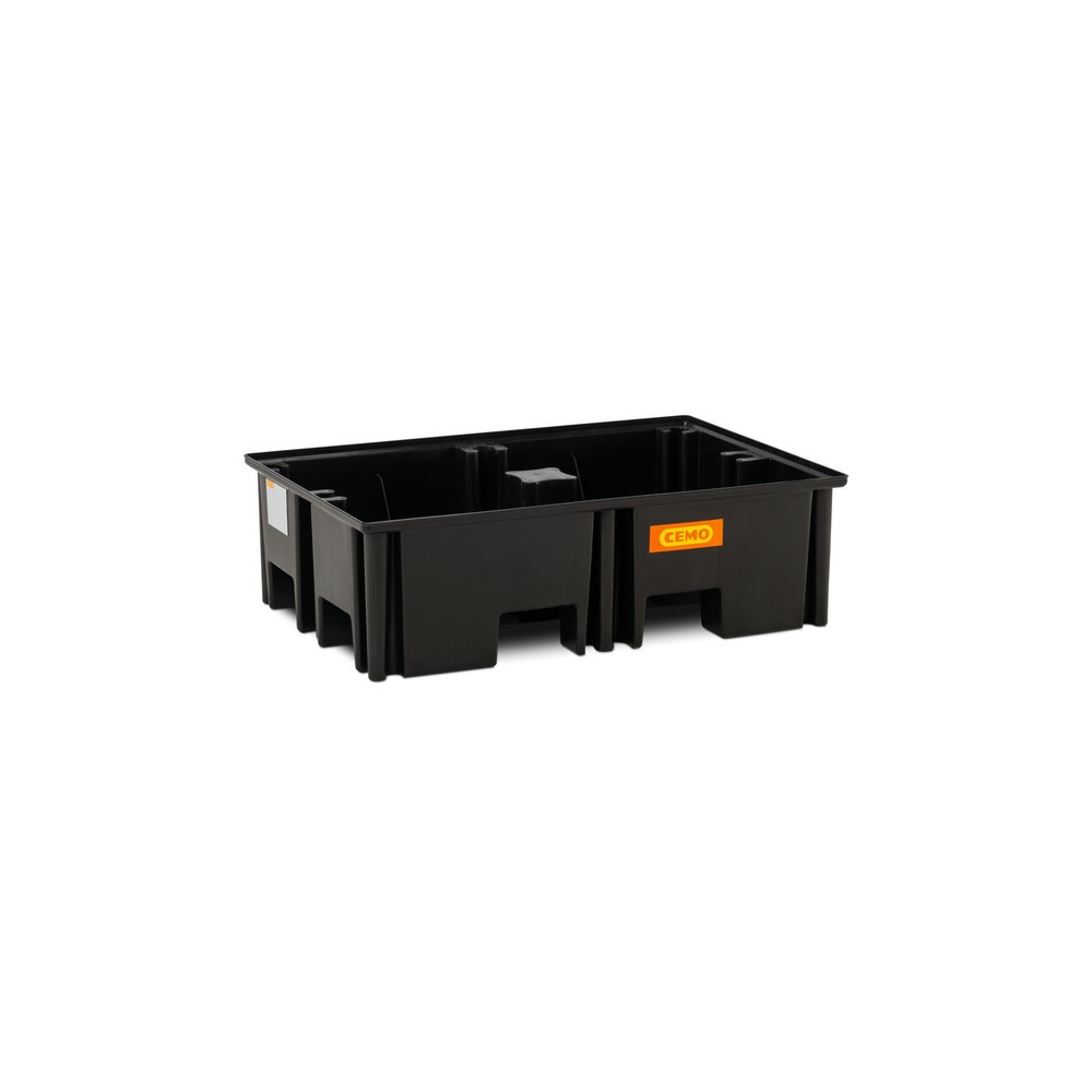 Produktabbildung: CEMO Palettenauffangwanne 220/2, für 1 Palette 1.200 x 800 mm, Auffangvolumen 220 l, ohne Rost