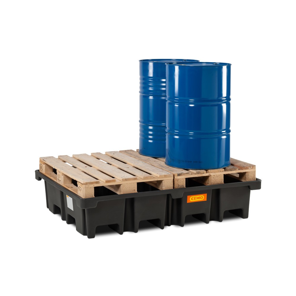 Produktabbildung Nr. 3: CEMO Palettenauffangwanne 425/4, für 2 Paletten 1.200 x 800 mm quer, Auffangvolumen 425 l, ohne Rost