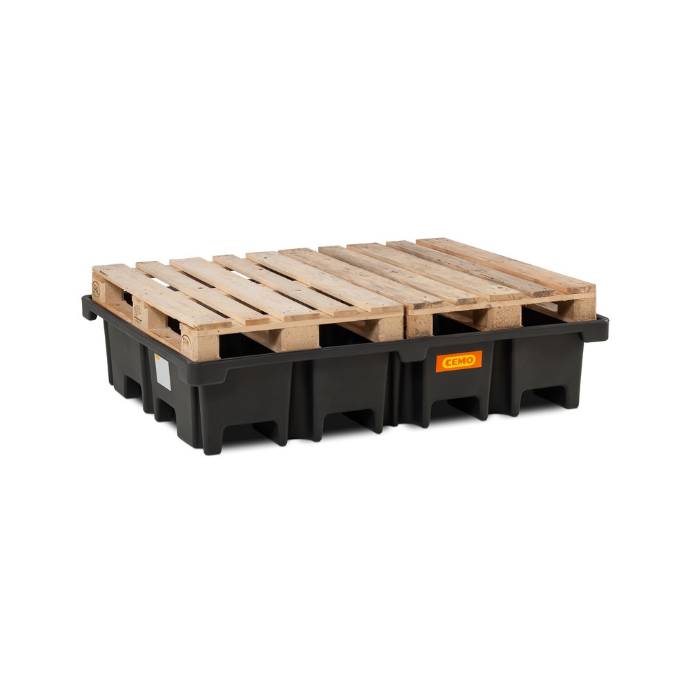 Produktabbildung Nr. 4: CEMO Palettenauffangwanne 425/4, für 2 Paletten 1.200 x 800 mm quer, Auffangvolumen 425 l, ohne Rost