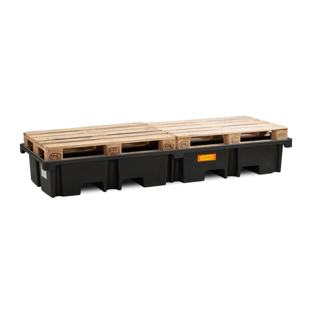 Produktabbildung Nr. 4: CEMO Palettenauffangwanne 425/4e, für 2 Paletten 1.200 x 800 mm längs, Auffangvolumen 425 l, ohne Rost