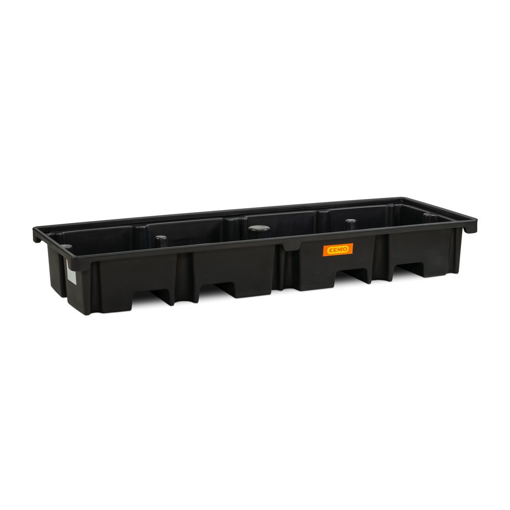 Produktabbildung: CEMO Palettenauffangwanne 425/4e, für 2 Paletten 1.200 x 800 mm längs, Auffangvolumen 425 l, ohne Rost