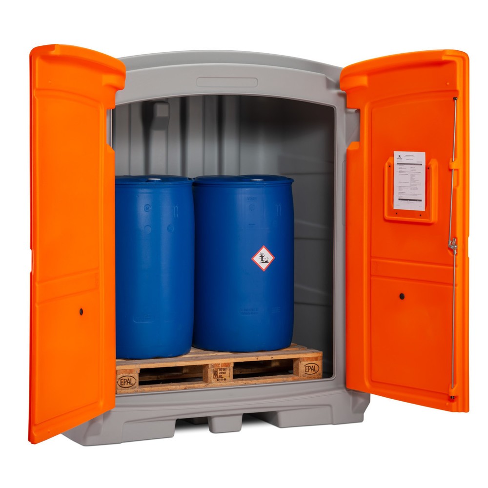 Produktabbildung Nr. 2: CEMO PE-Gefahrstoff-Depot 220/2, 2x 200 l, Auffangvolumen 220 l