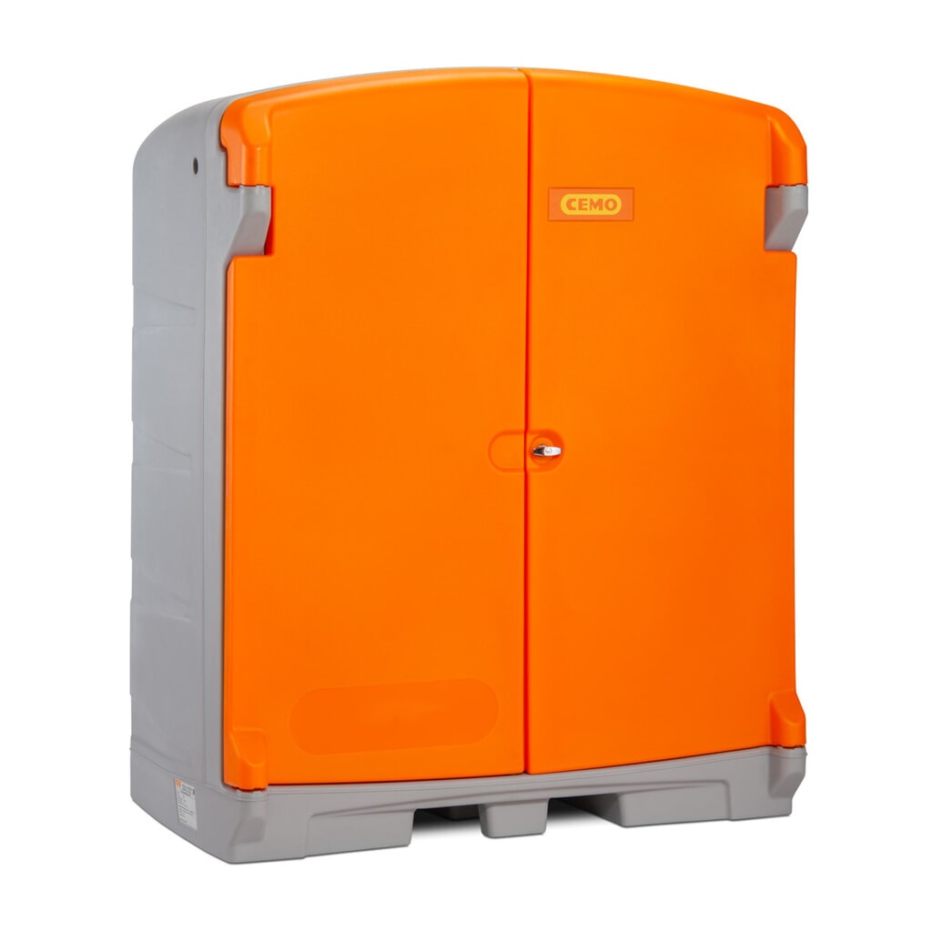 CEMO PE-Gefahrstoff-Depot 220/2, 2x 200 l, Auffangvolumen 220 l Produktabbildung: CEMO PE-Gefahrstoff-Depot 220/2, 2x 200 l, Auffangvolumen 220 l