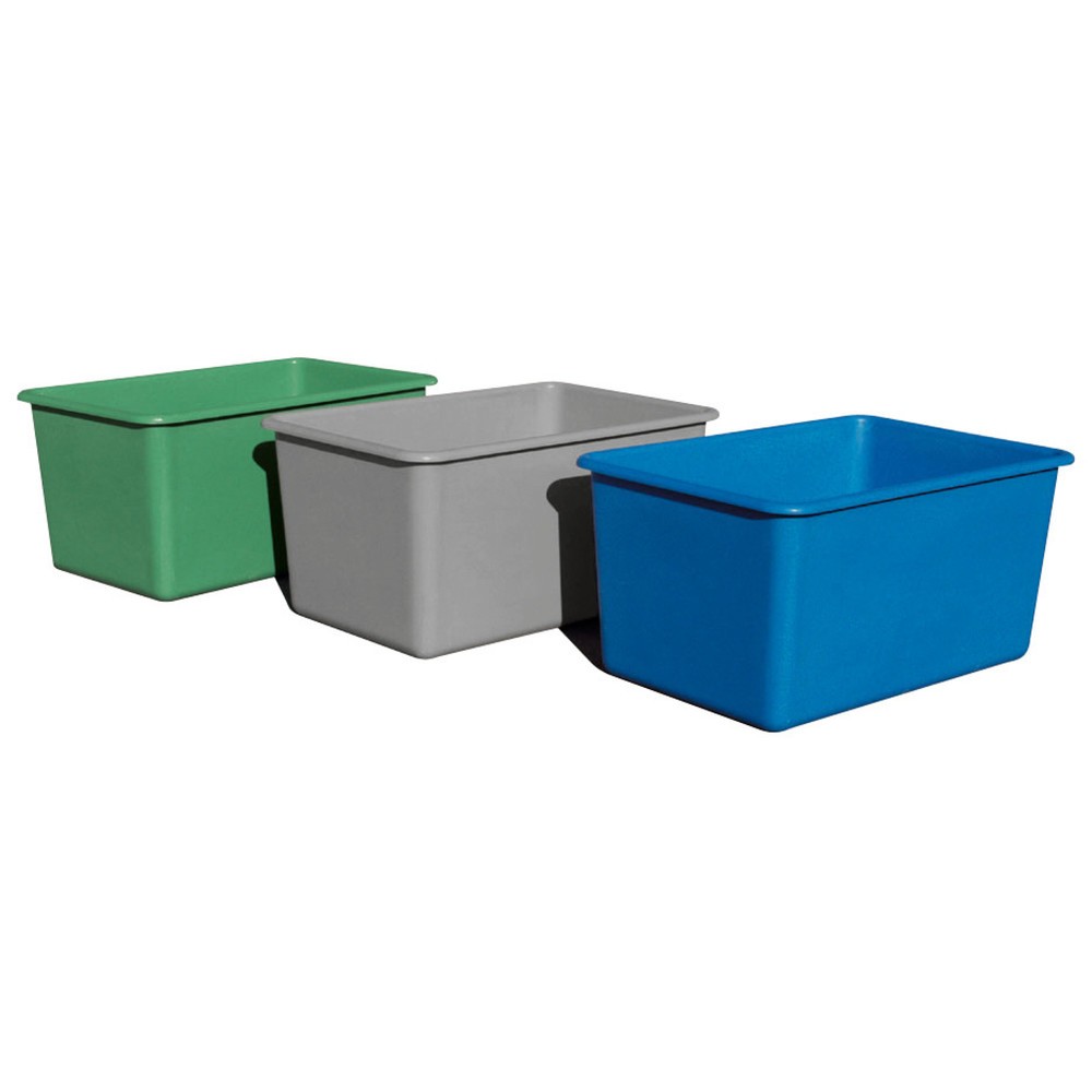 Produktabbildung: CEMO Rechteckbehälter aus GFK, 200 Liter, Höhe 600 mm, blau