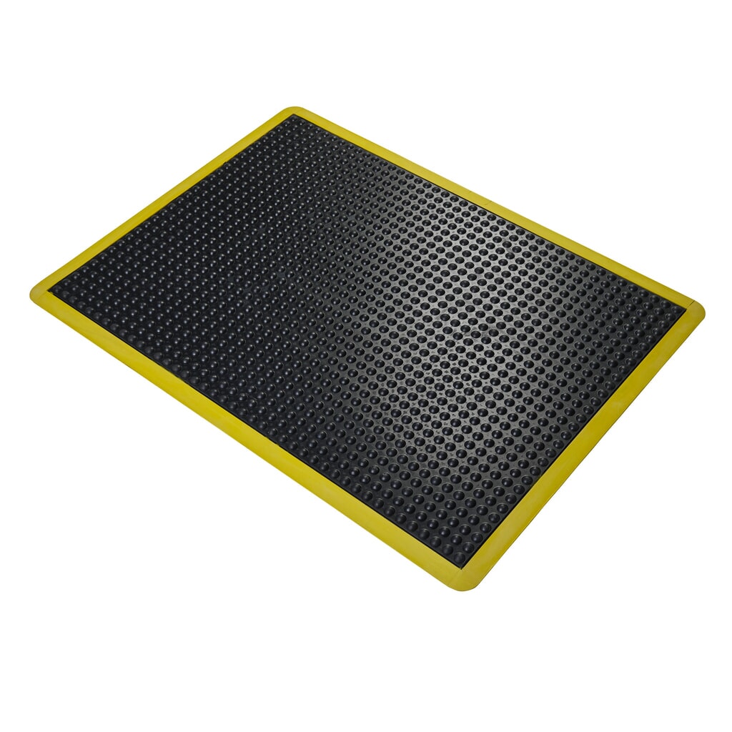 COBA Anti-Ermüdungsmatte Bubblemat Safety, BxL 600 x 900 mm, schwarz/gelb Produktabbildung: COBA Anti-Ermüdungsmatte Bubblemat Safety, BxL 600 x 900 mm, schwarz/gelb