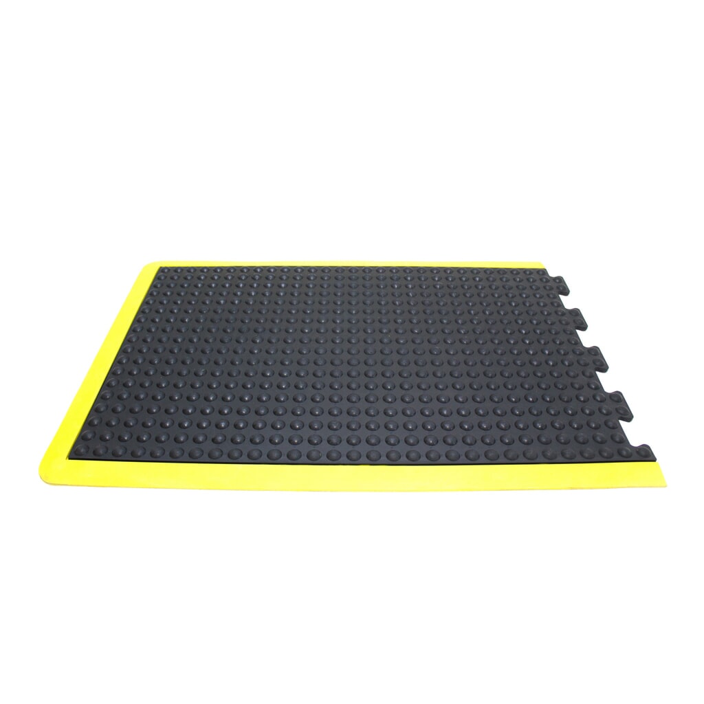 Produktabbildung: COBA Anti-Ermüdungsmatte Bubblemat Safety, Endstück, BxL 600 x 900 mm, schwarz/gelb