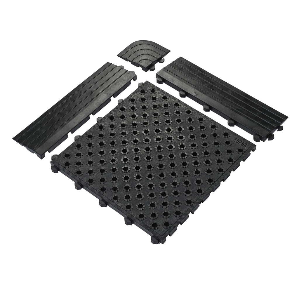 COBA Anti-Ermüdungsmatte Fatigue Lock Premium, Kantenstück, Ecke, schwarz Produktabbildung: COBA Anti-Ermüdungsmatte Fatigue Lock Premium, Kantenstück, Ecke, schwarz