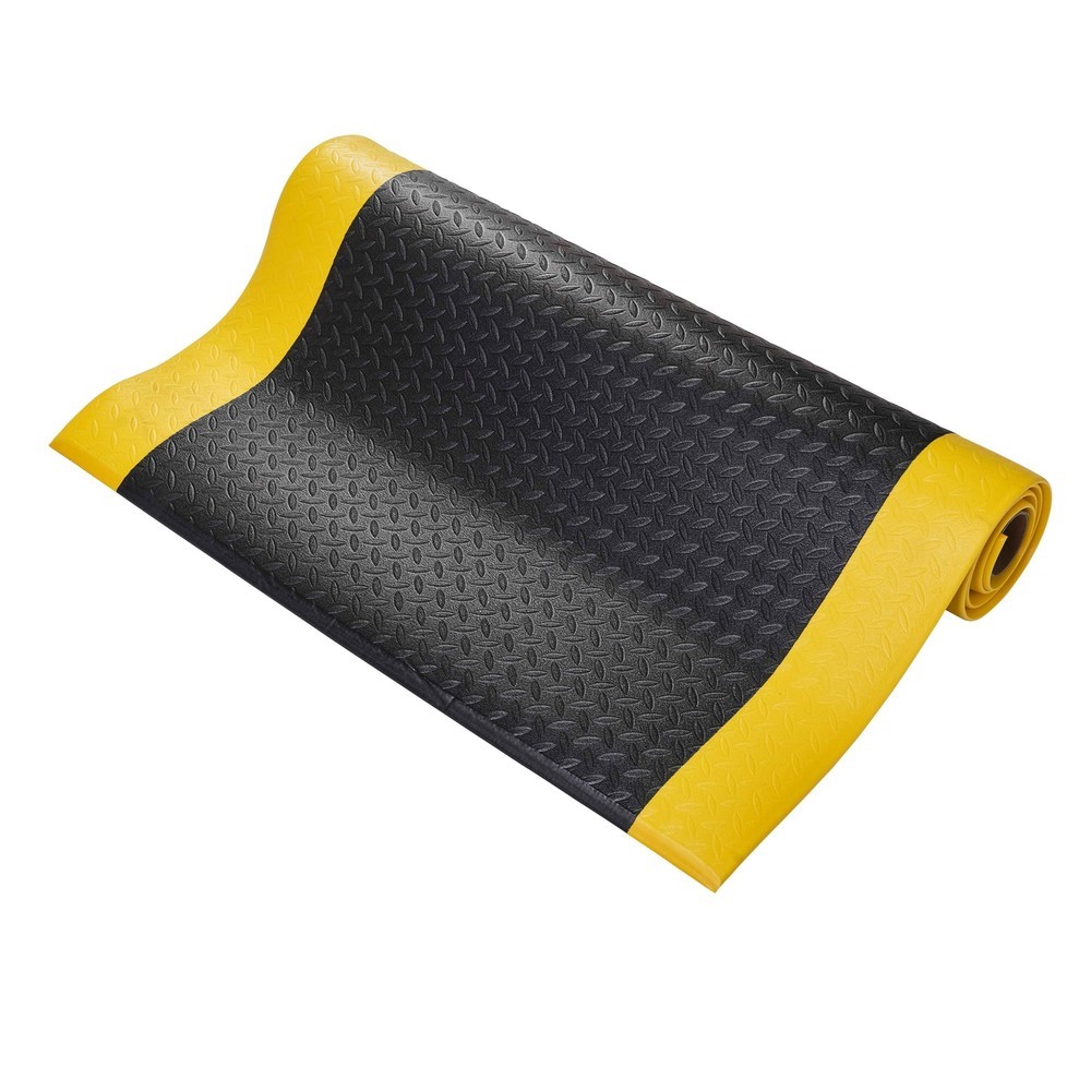 Produktabbildung: COBA Anti-Ermüdungsmatte Orthomat® Diamond, BxL 1.200 mm x 18,3 m, schwarz/gelb