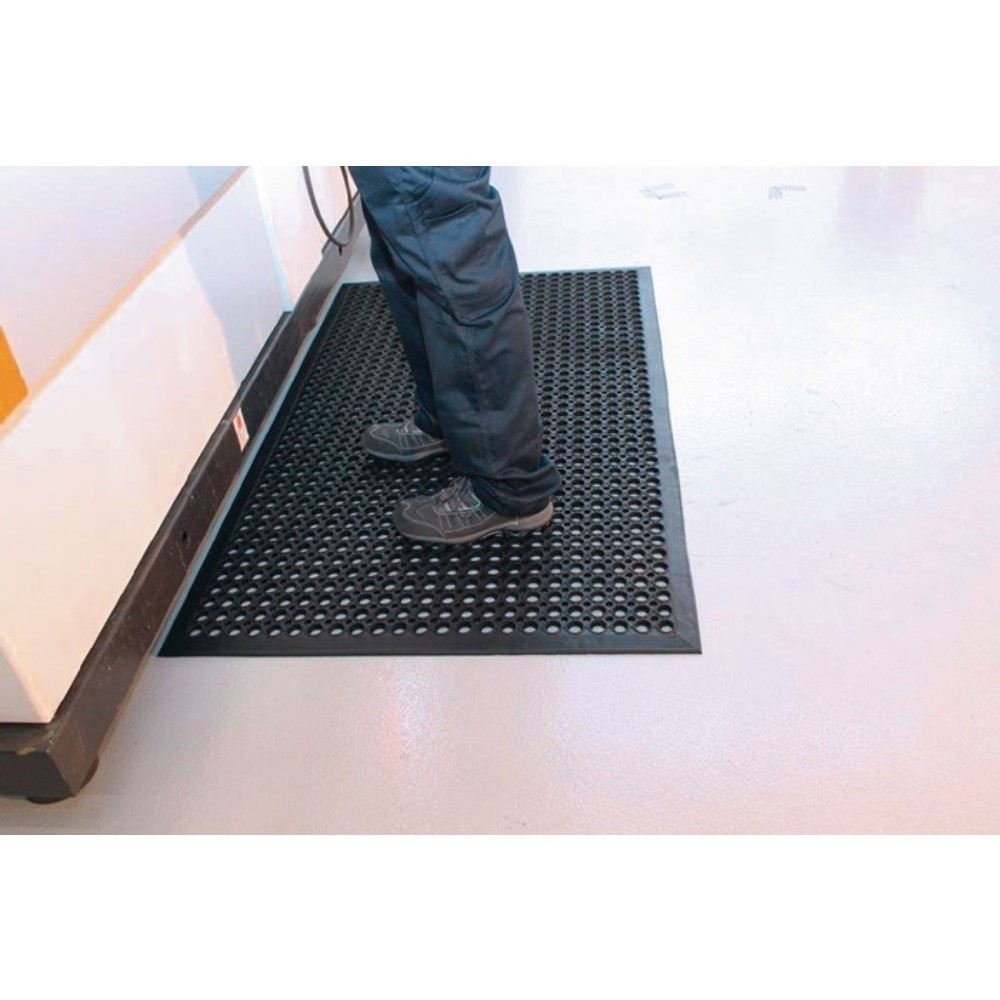 Produktabbildung Nr. 2: COBA Arbeitsplatzbodenbelag, schwarz Gummi, Fertigmatte L1500xB900xS10mm