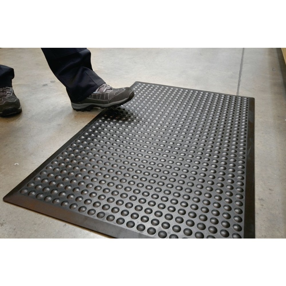 Produktabbildung: COBA Arbeitsplatzbodenbelag, schwarz SBR-Gummi, Fertigmatte L900xB600xS14mm