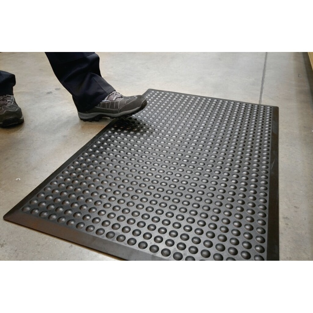 Produktabbildung: COBA Arbeitsplatzbodenbelag, schwarz SBR-Gummi, Fertigmatte L1200xB900xS14mm