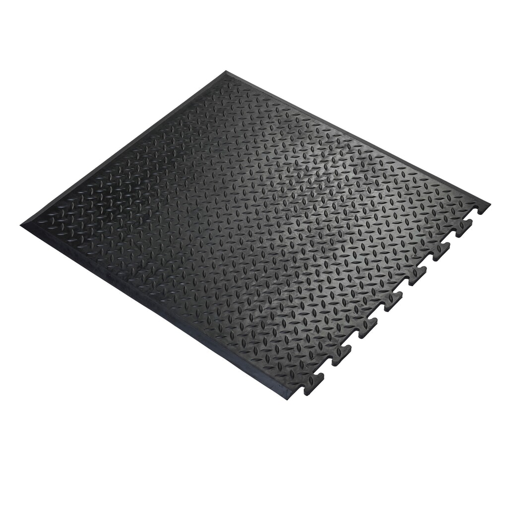 COBA Arbeitsplatzmatte Comfort-Lok, Endstück, BxL 700 x 800 mm, schwarz Produktabbildung: COBA Arbeitsplatzmatte Comfort-Lok, Endstück, BxL 700 x 800 mm, schwarz