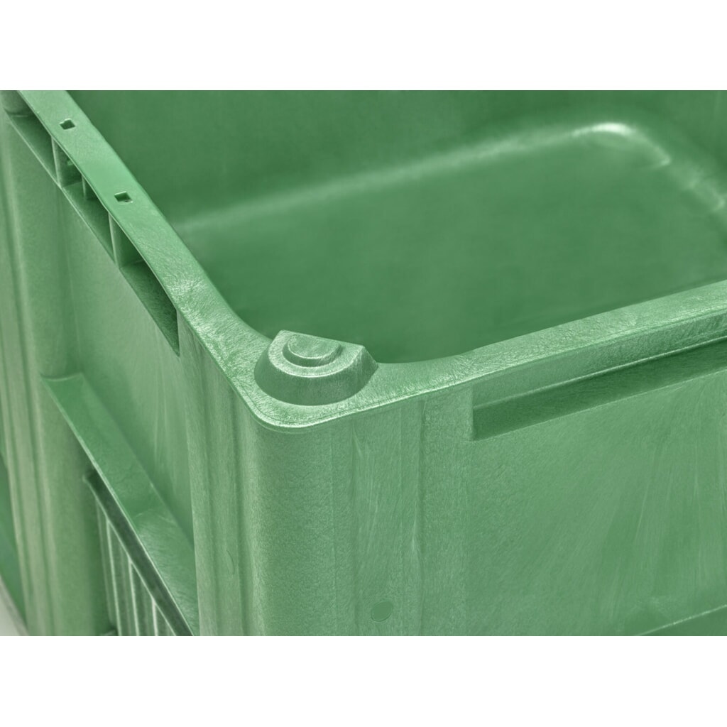 CRAEMER Palettenbox, 1.200 x 1.000 x 760 mm, 3 Kufen, grün Produktabbildung Nr. 2: CRAEMER Palettenbox, 1.200 x 1.000 x 760 mm, 3 Kufen, grün