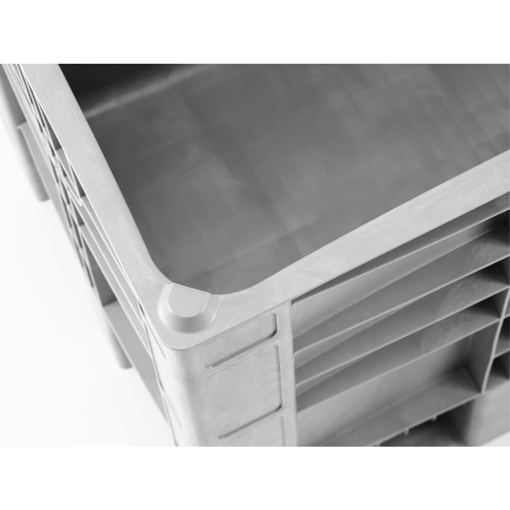 Produktabbildung Nr. 3: CRAEMER Palettenbox High, geschlossene Wände, 1.200 x 1.000 x 1.140 mm, 3 Kufen, grau
