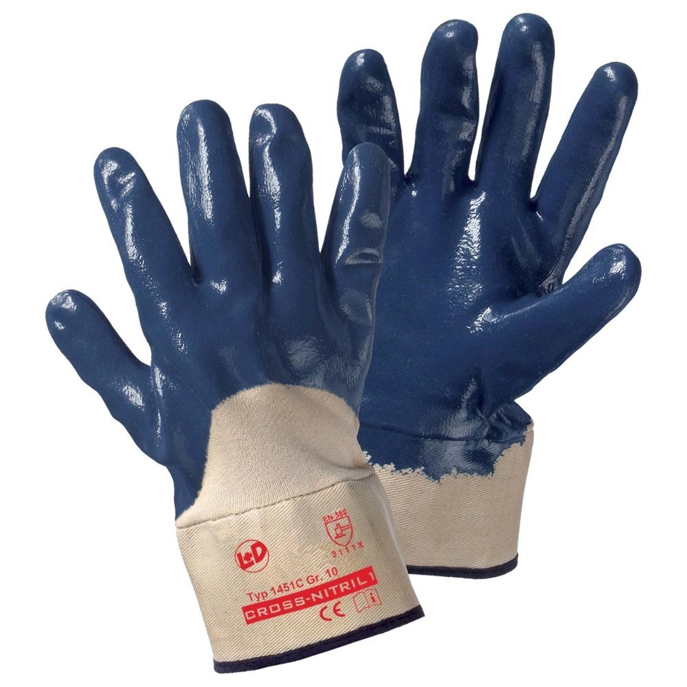 Produktabbildung: CROSS-NITRIL1 Handschuh mit Segeltuchstulpe, Größe 10