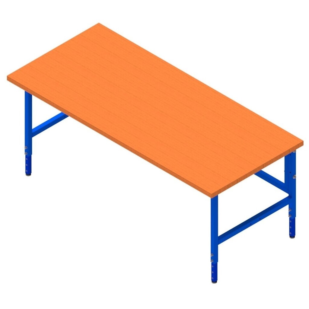 DAHMEN Manuell höhenverstellbarer Packtisch Multiplex, einseitig, HxBxt 710-960 x 2.000 x 900 mm Produktabbildung: DAHMEN Manuell höhenverstellbarer Packtisch Multiplex, einseitig, HxBxt 710-960 x 2.000 x 900 mm