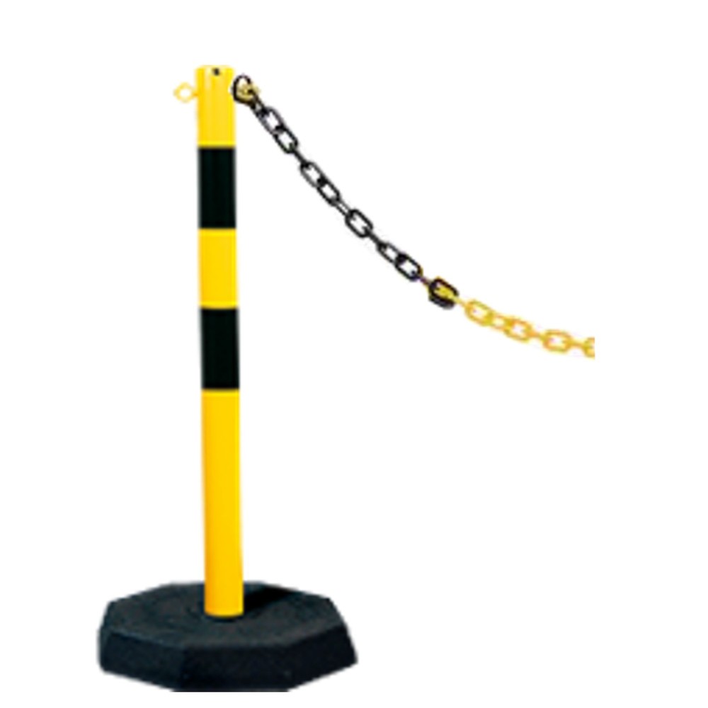 Produktabbildung Nr. 2: dancop Kettenständer-Set KPS, 25 m Kunststoffkette, gelb/schwarz, 6 Stk/VE