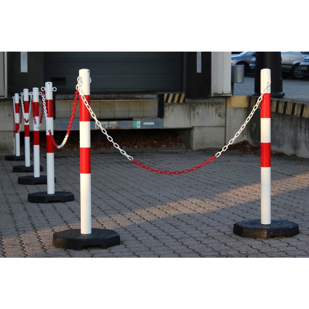 Produktabbildung Nr. 3: dancop Kettenständer-Set KPS, 25 m Kunststoffkette, rot/weiß, 6 Stk/VE
