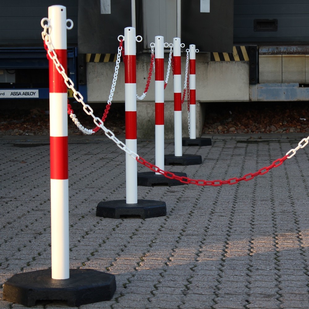 Produktabbildung Nr. 4: dancop Kettenständer-Set KPS, 25 m Kunststoffkette, rot/weiß, 6 Stk/VE