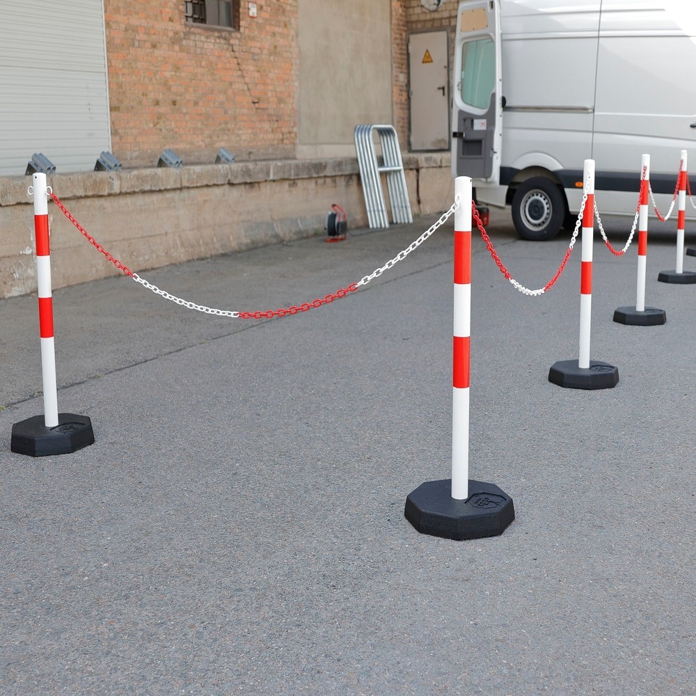 Produktabbildung Nr. 5: dancop Kettenständer-Set KPS, 25 m Kunststoffkette, rot/weiß, 6 Stk/VE