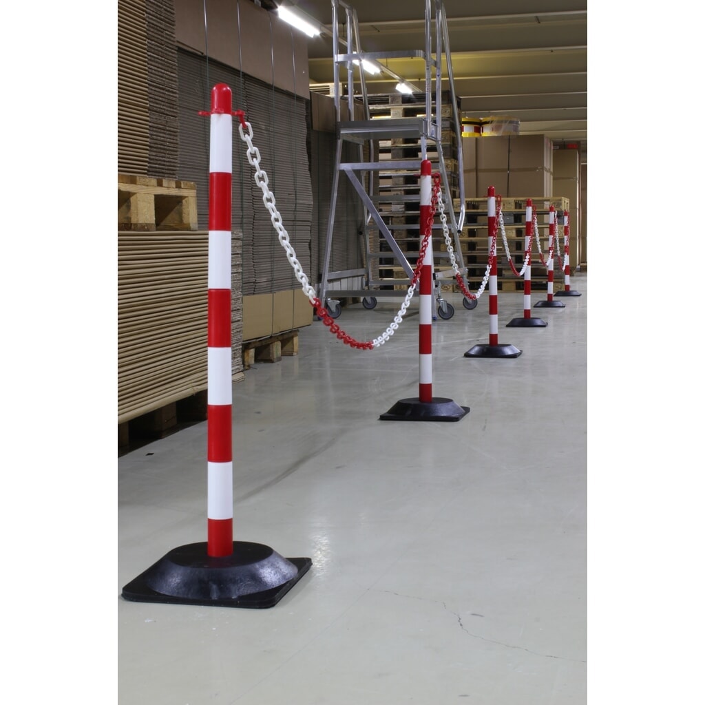 Produktabbildung Nr. 3: dancop Kettenständer-Set LKP, 10 m Kunststoffkette, rot/weiß, 6 Stk/VE