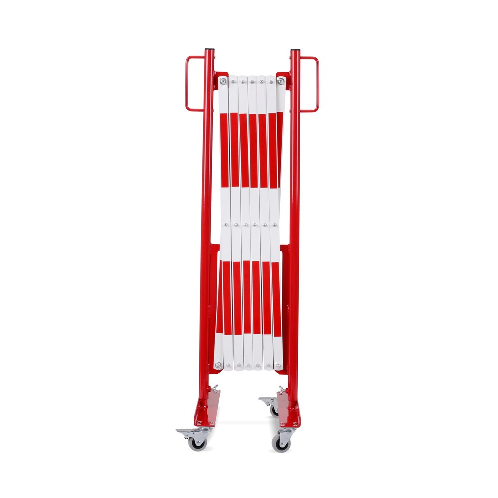 Produktabbildung Nr. 1: dancop Scherengitter, Rollen beidseitig, Breite 3.600 mm, rot/weiß