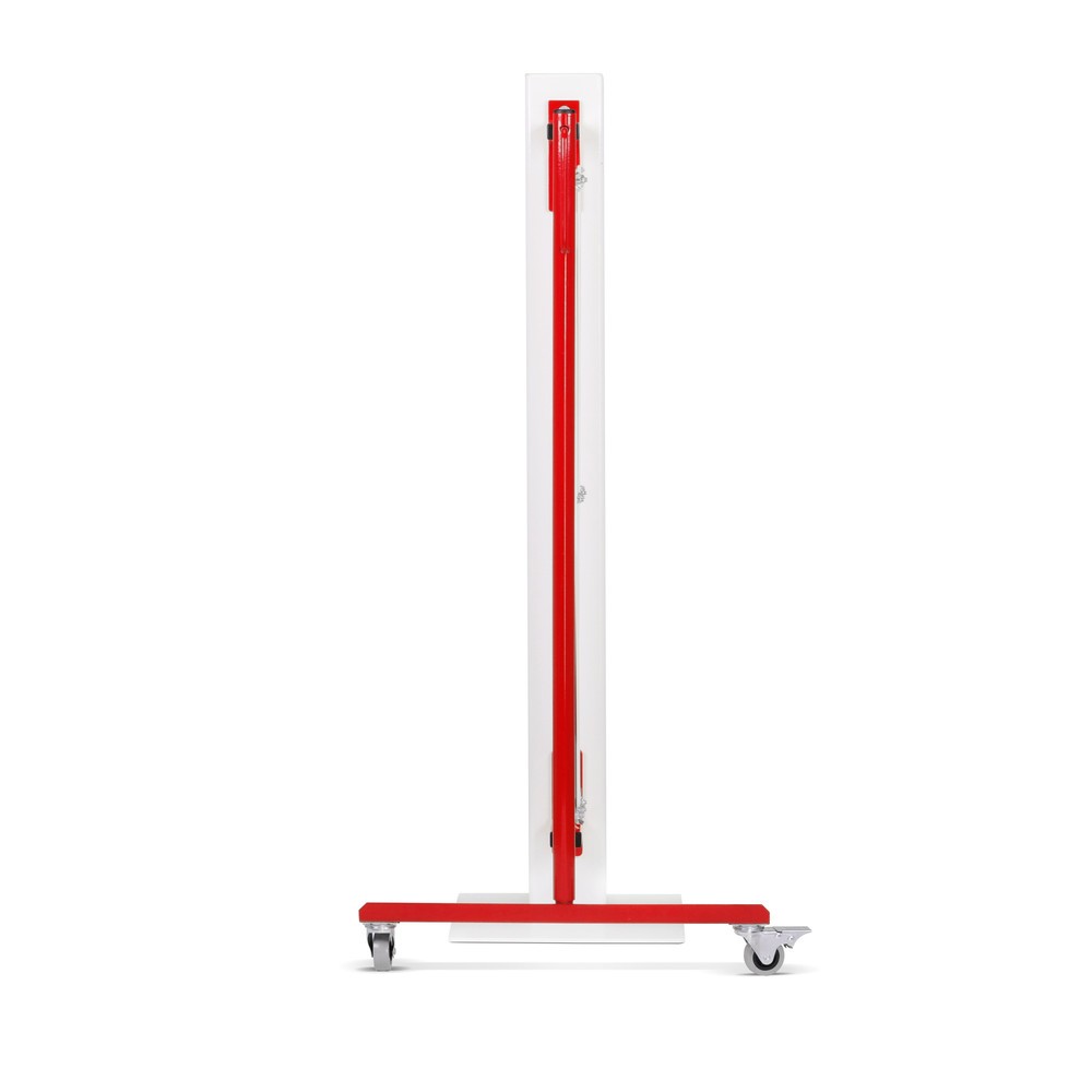 Produktabbildung Nr. 3: dancop Scherengitter, Rollen einseitig, Wandmontage, Breite 3.600 mm, rot/weiß